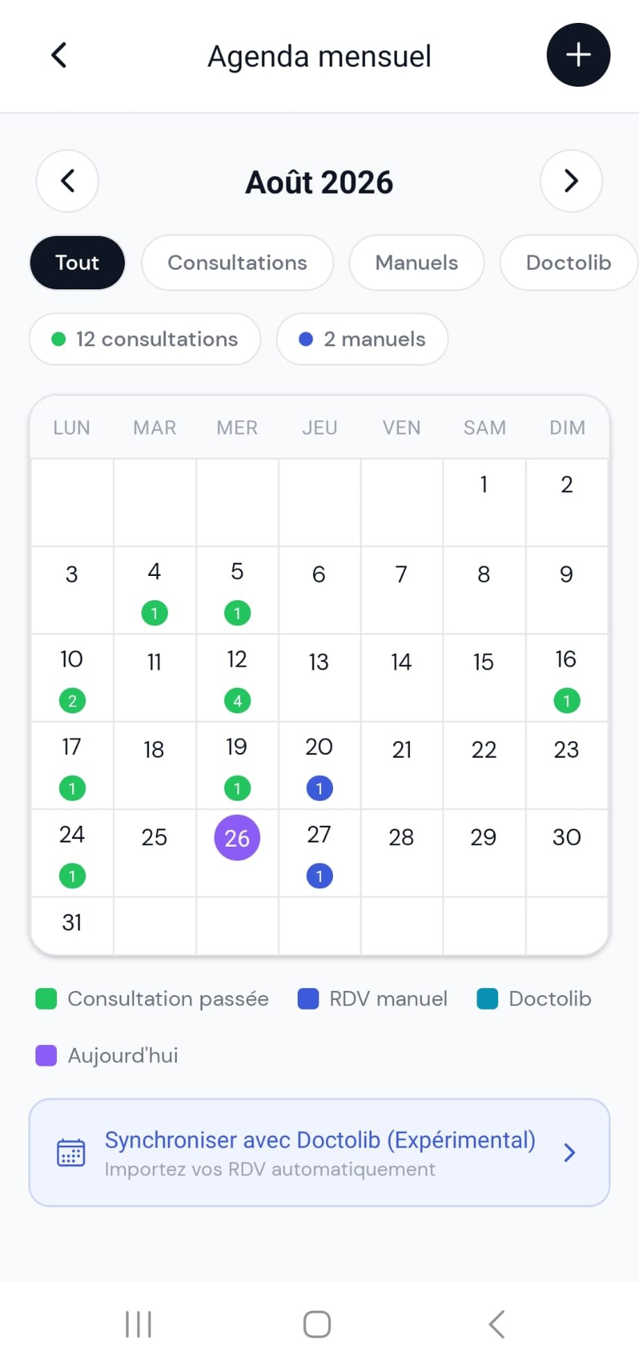 Agenda et rendez-vous dans MyOsteo